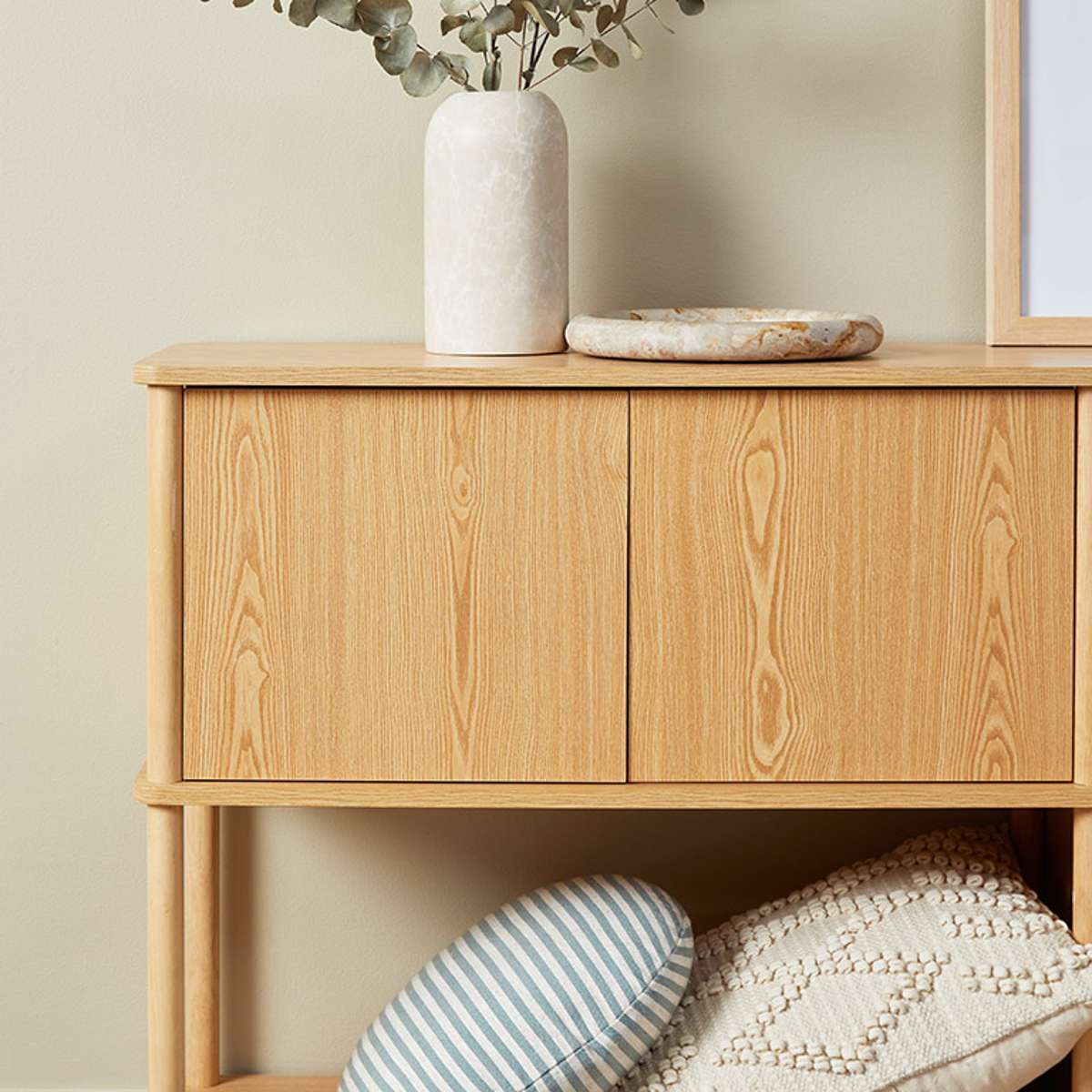 Eden Low Shelf With Storage - Natural - Mocka New Zealand