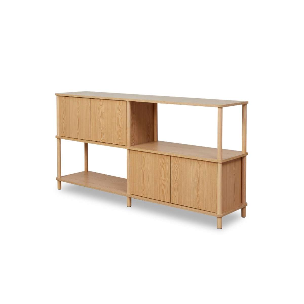 Eden Low Shelf With Storage - Natural - Mocka New Zealand