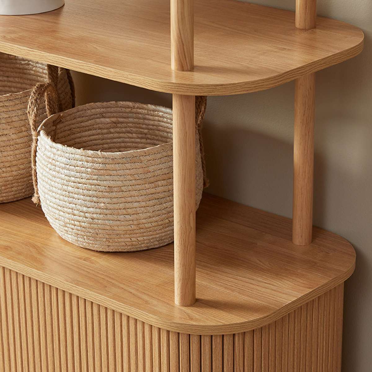 Maeve Shelf With Storage - Natural - Mocka New Zealand