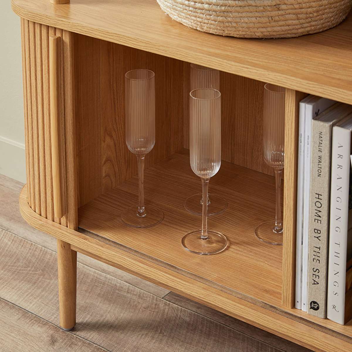 Maeve Shelf With Storage - Natural - Mocka New Zealand