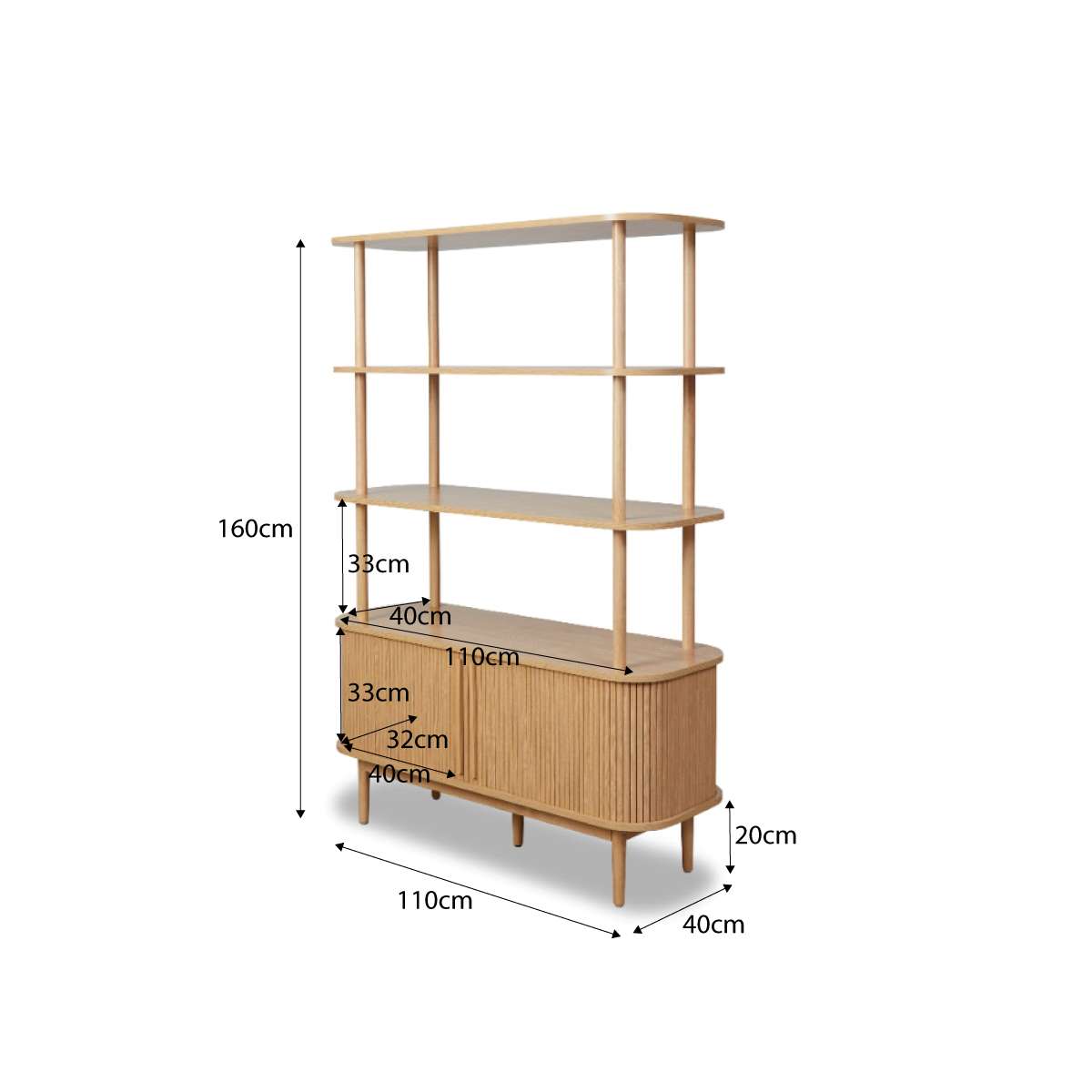 Maeve Shelf With Storage - Natural - Mocka New Zealand