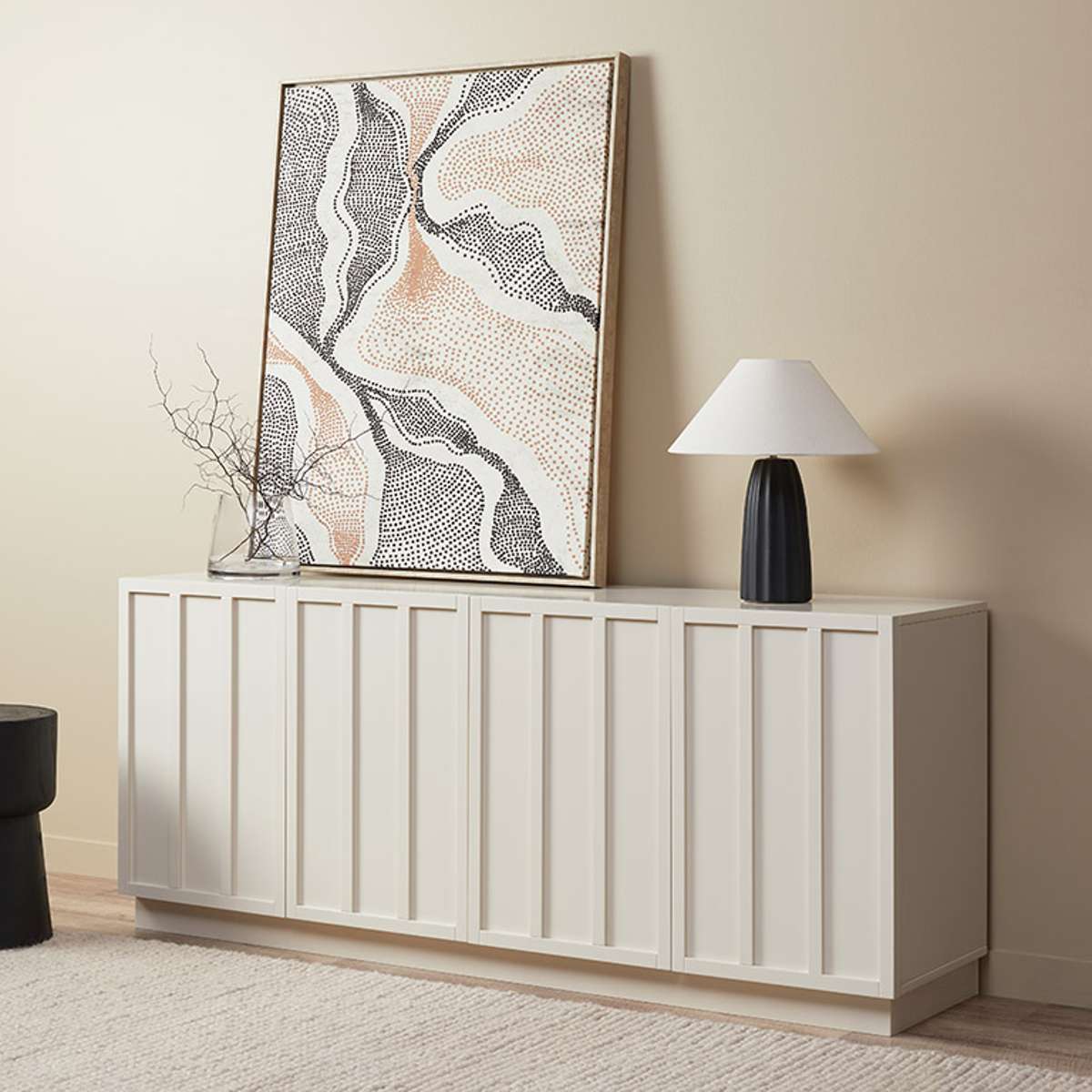 Emery Panel Buffet - Beige - Mocka New Zealand