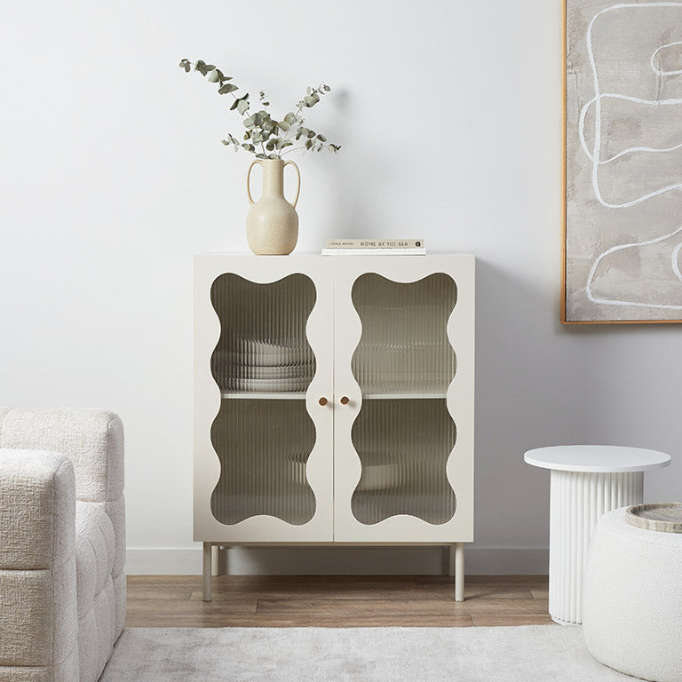 Remi Wavey Cabinet - Beige - Mocka New Zealand