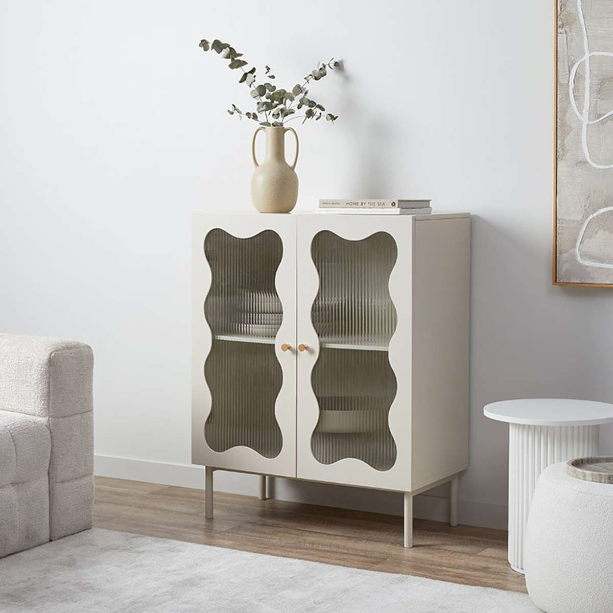 Remi Wavey Cabinet - Beige - Mocka New Zealand