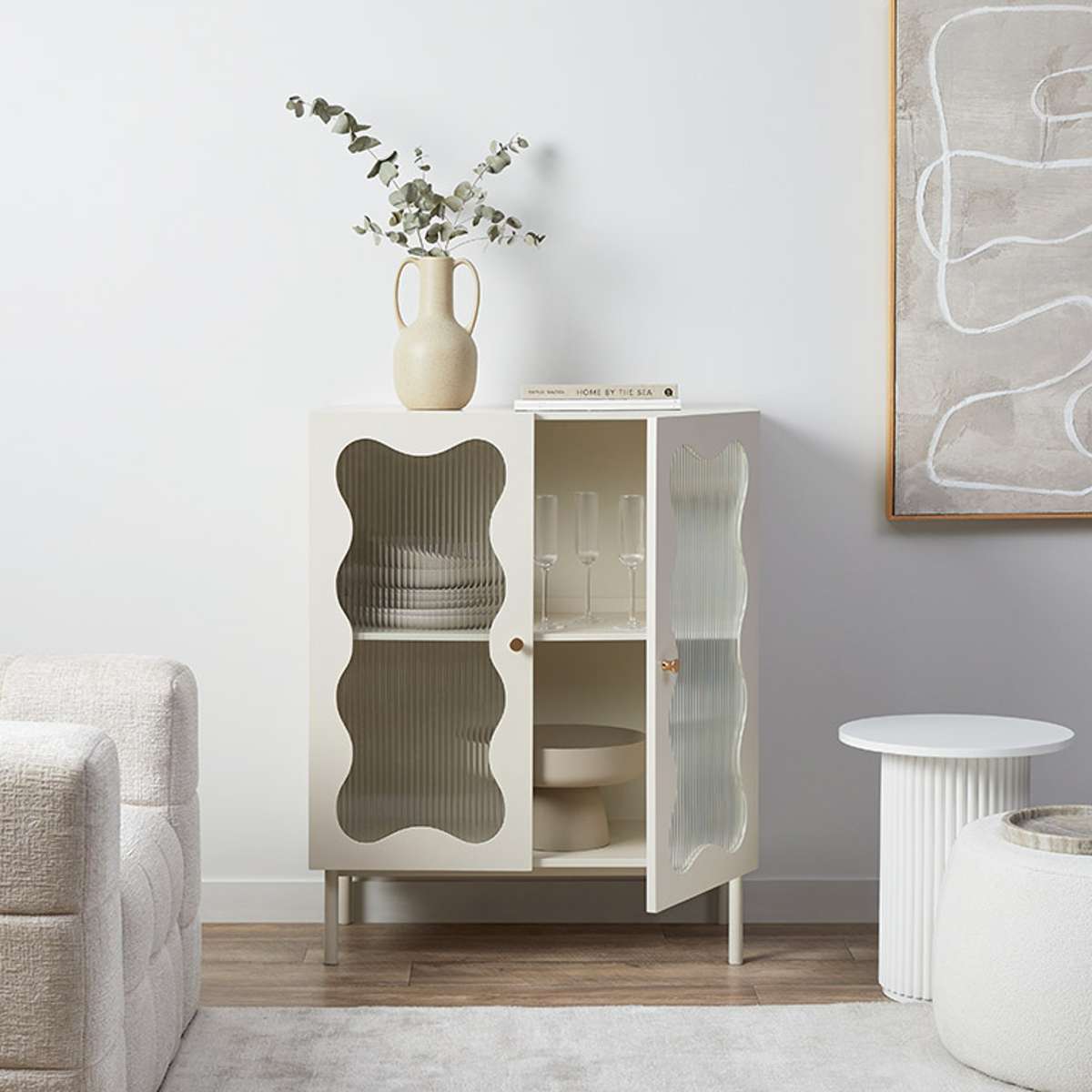 Remi Wavey Cabinet - Beige - Mocka New Zealand