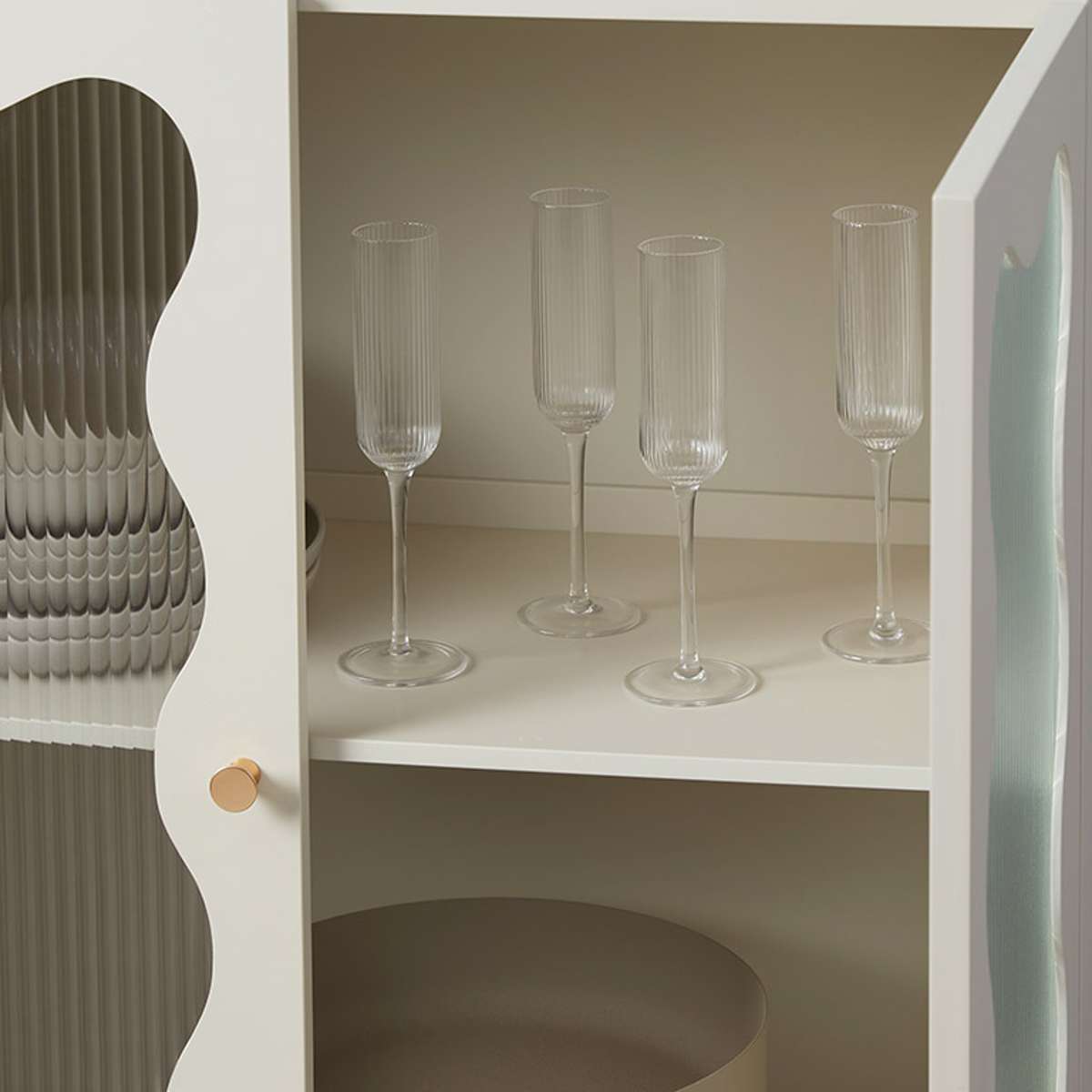 Remi Wavey Cabinet - Beige - Mocka New Zealand
