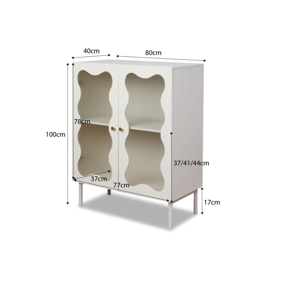 Remi Wavey Cabinet - Beige - Mocka New Zealand