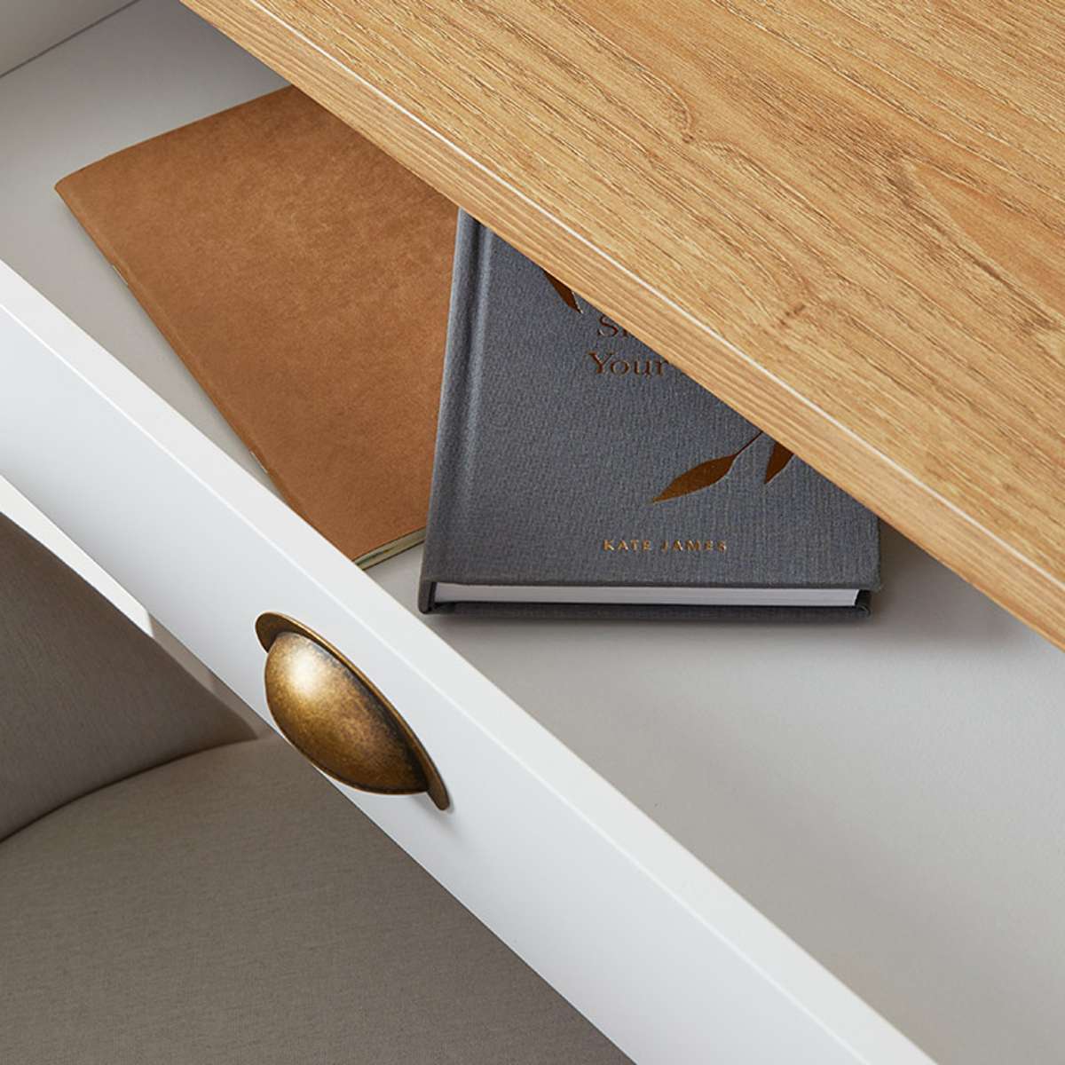 Hastings Desk - White/Natural - Mocka New Zealand