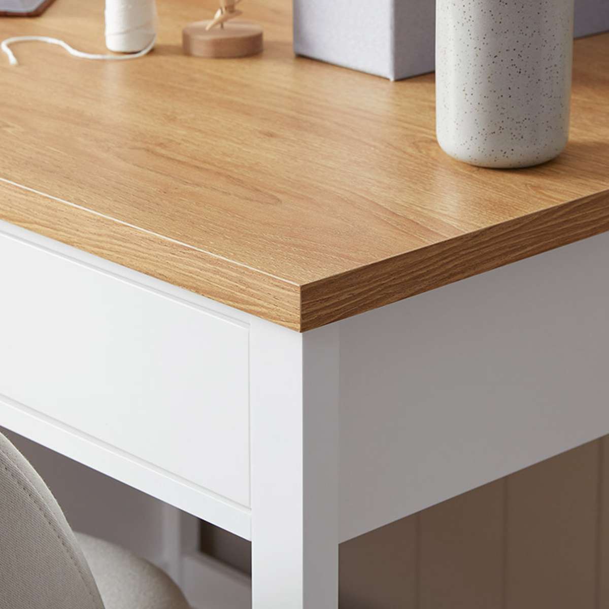 Hastings Desk - White/Natural - Mocka New Zealand