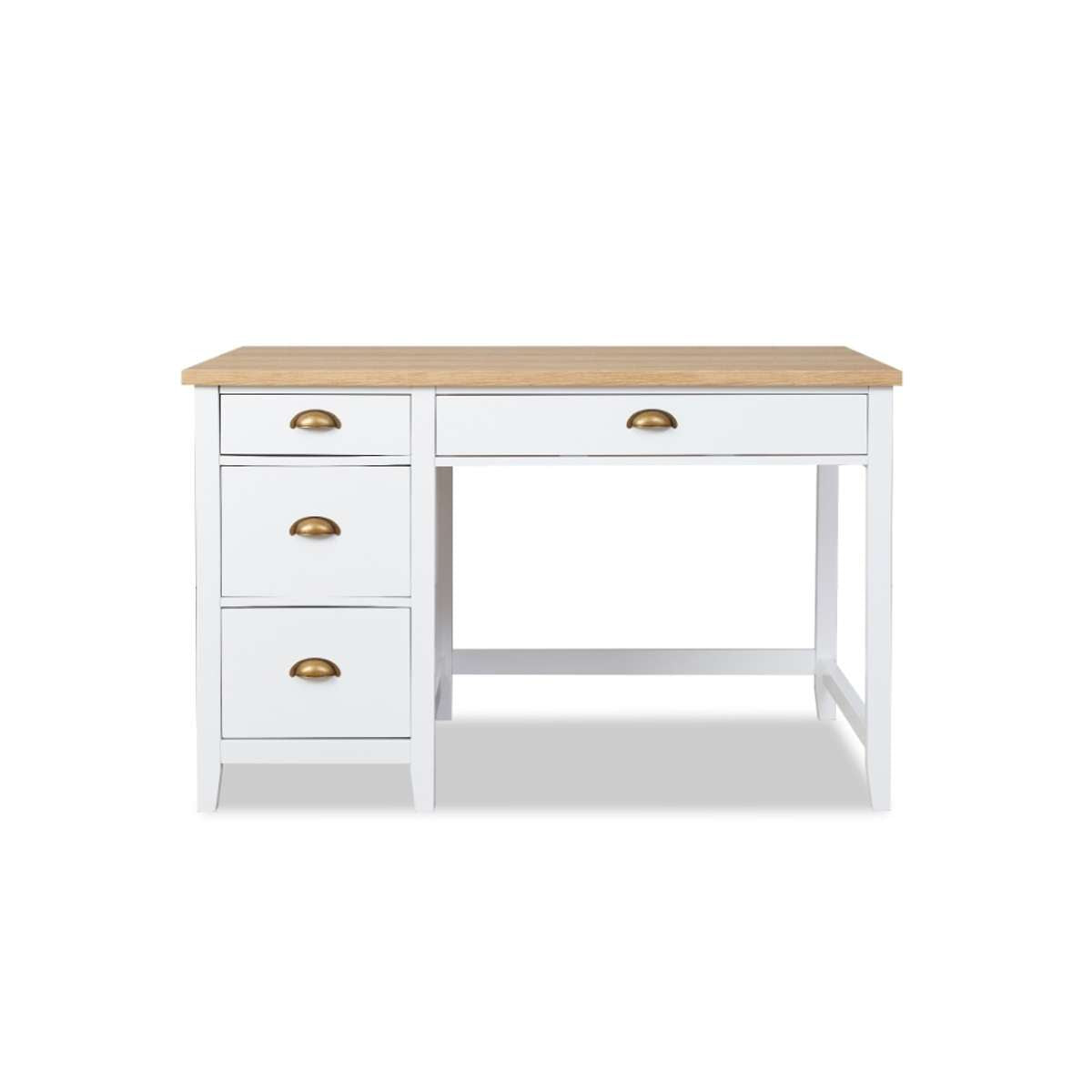 Hastings Desk - White/Natural - Mocka New Zealand