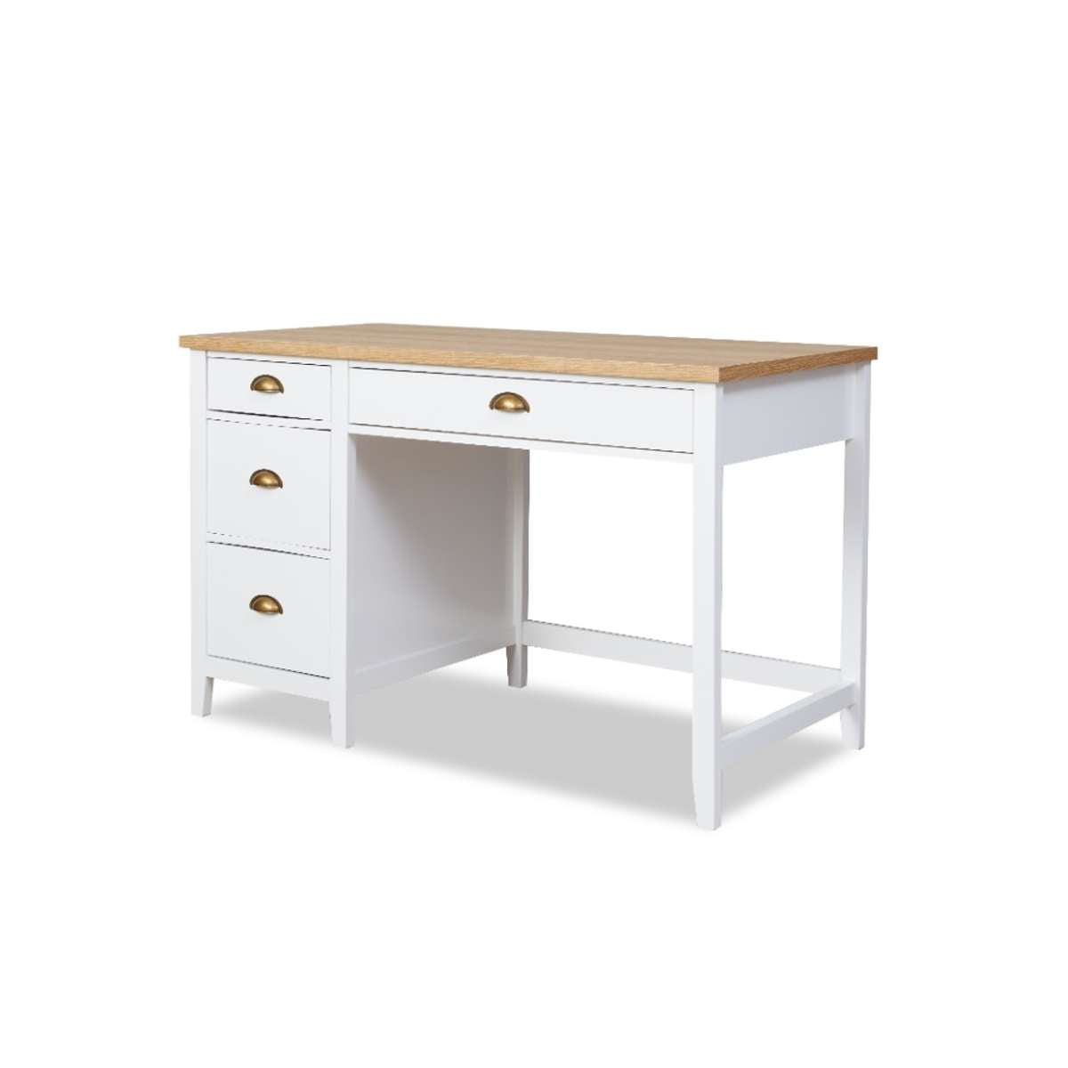 Hastings Desk - White/Natural - Mocka New Zealand