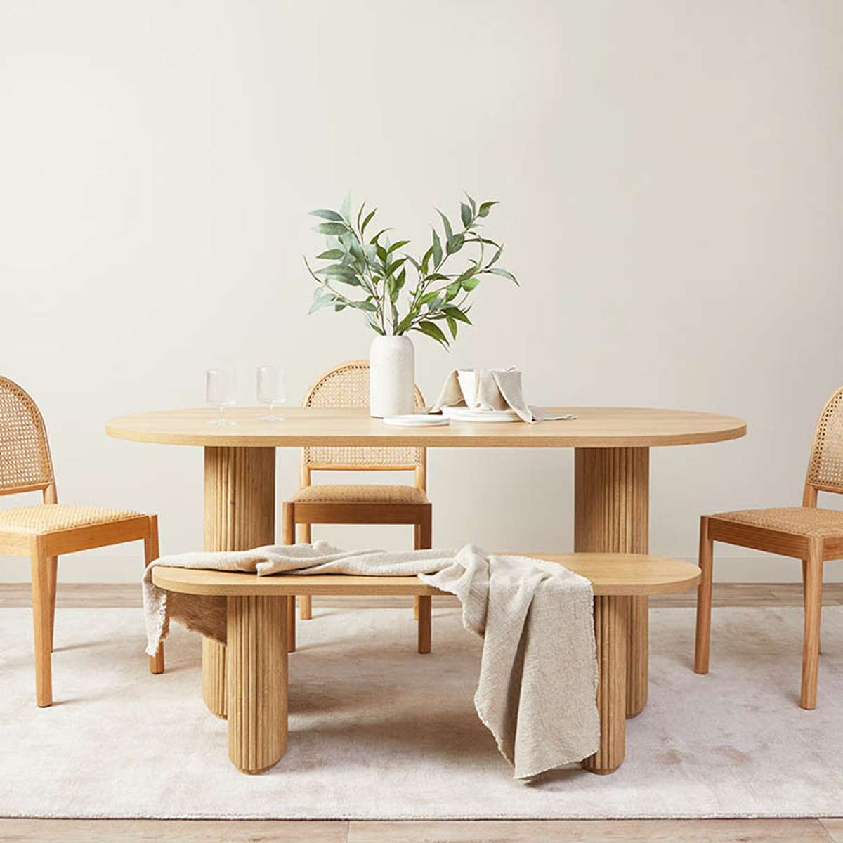 Amara Six Seater Dining Table - Natural - Mocka New Zealand