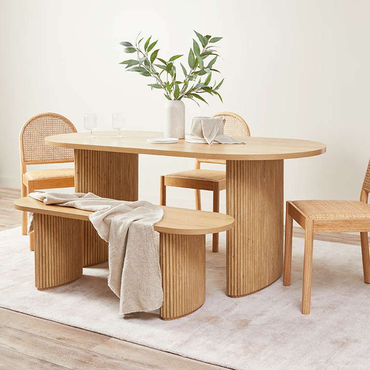 Amara Six Seater Dining Table - Natural | Mocka Furniture