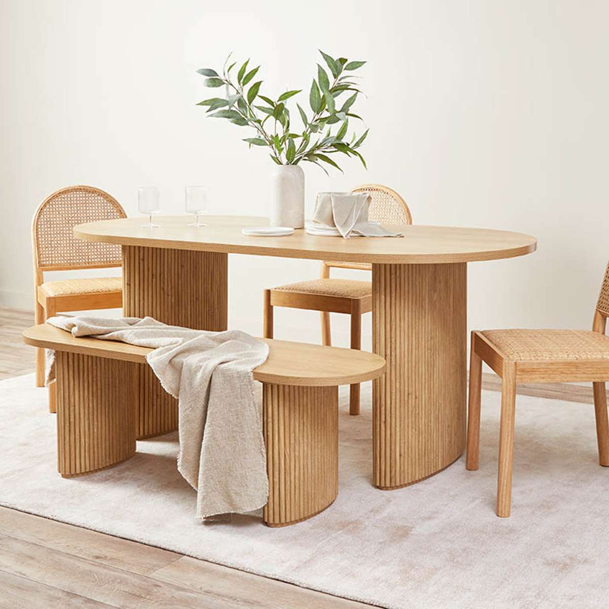 Amara Six Seater Dining Table - Natural - Mocka New Zealand