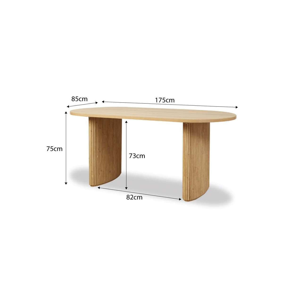 Amara Six Seater Dining Table - Natural - Mocka New Zealand