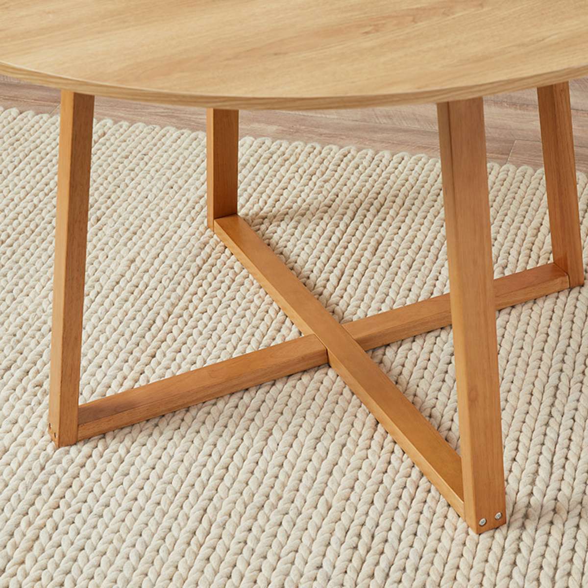 Kyoto Round Four Seater Dining Table - Natural - Mocka New Zealand