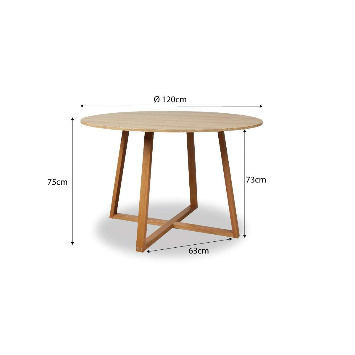 Kyoto Round Four Seater Dining Table - Natural - Mocka New Zealand