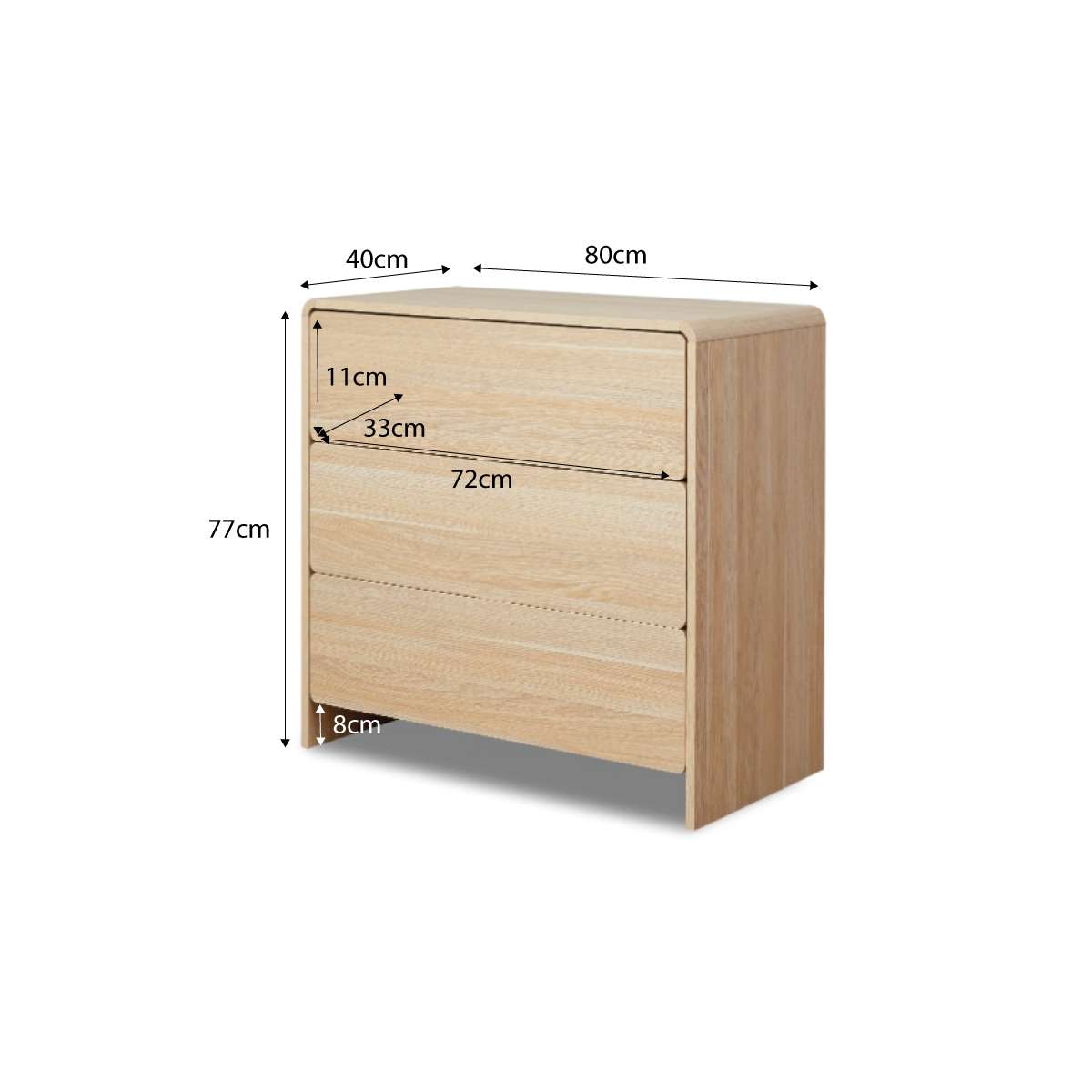 Owen Three Drawer - Natural - Mocka New Zealand