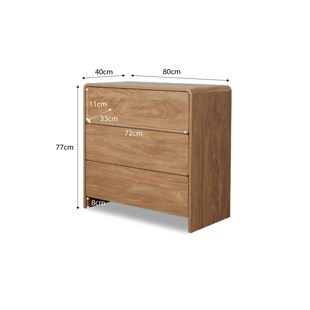 Owen Three Drawer - Walnut - Mocka New Zealand