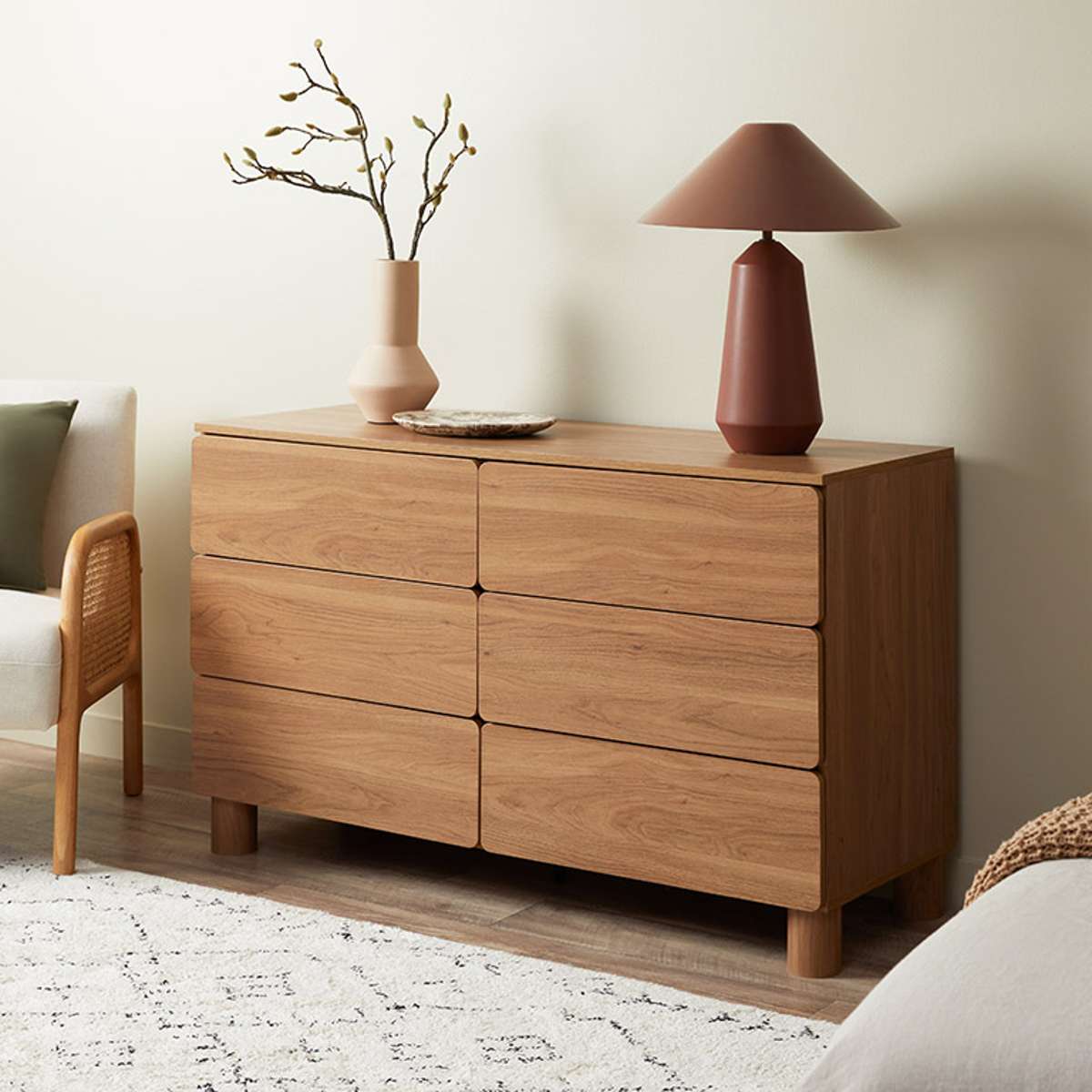 Leeroy Six Drawer - Hazelnut - Mocka New Zealand