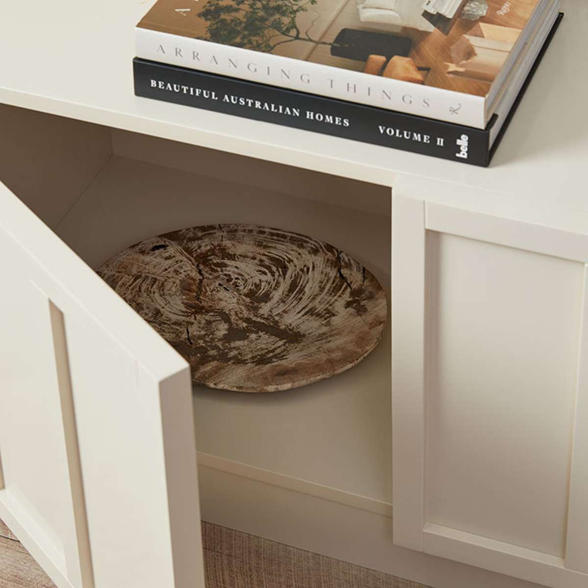 Emery Panel Entertainment Unit - Beige - Mocka New Zealand