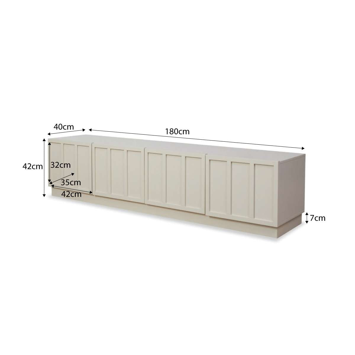 Emery Panel Entertainment Unit - Beige - Mocka New Zealand