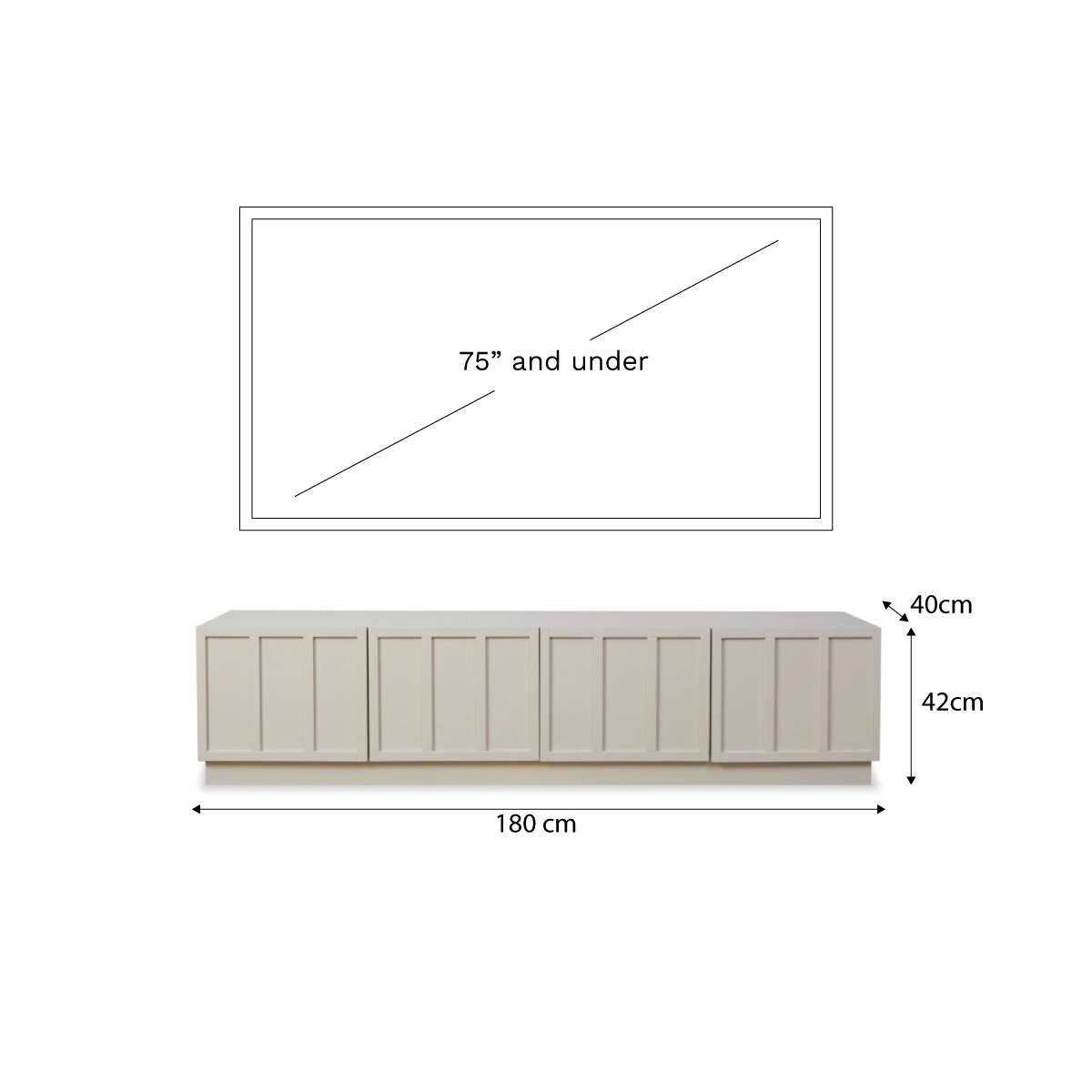 Emery Panel Entertainment Unit - Beige - Mocka New Zealand