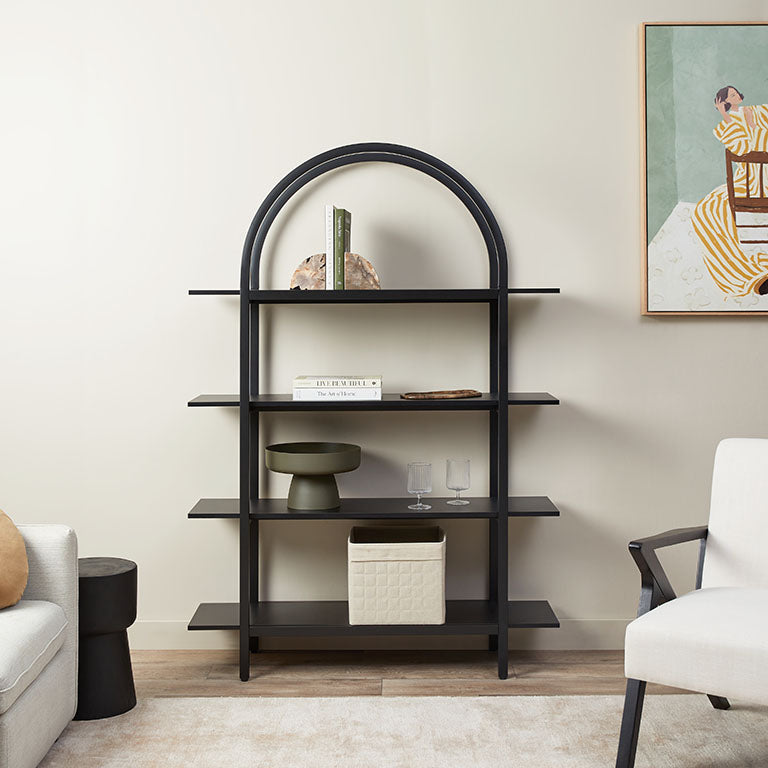 Alfie Arched Shelves - Black | Stylish Home Storage | Mocka