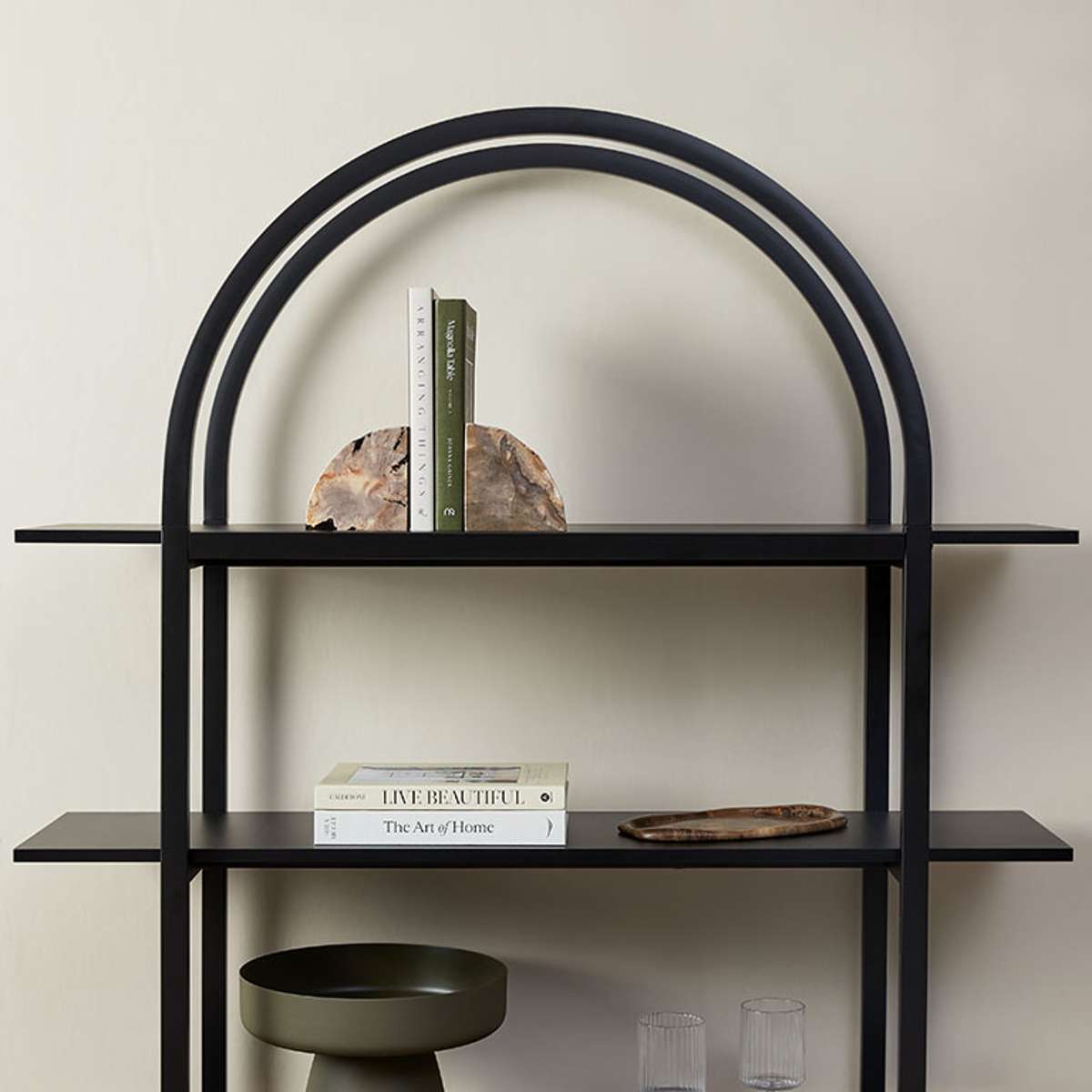 Alfie Arched Shelves - Black - Mocka New Zealand