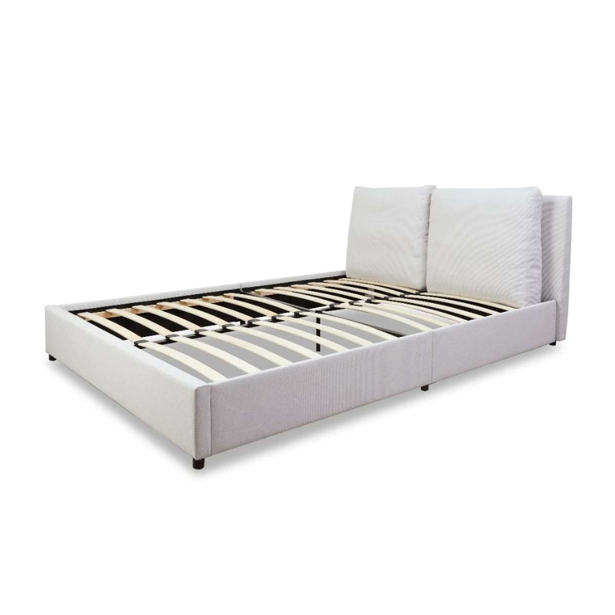 Reeve Cushion Queen Bed - Beige - Mocka New Zealand