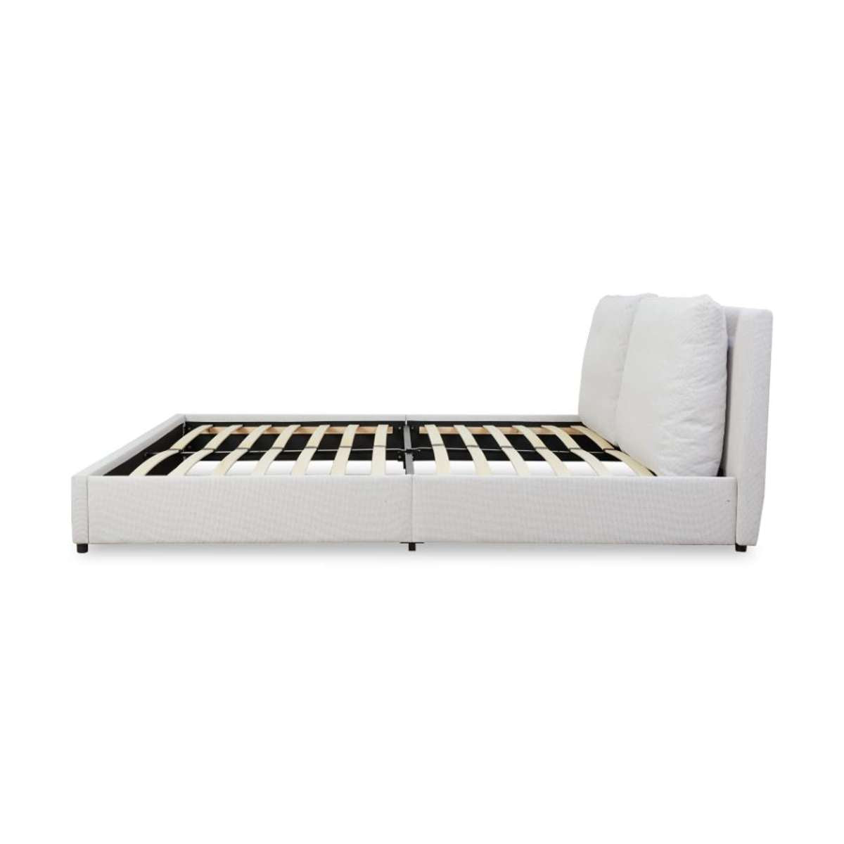 Reeve Cushion Queen Bed - Beige - Mocka New Zealand