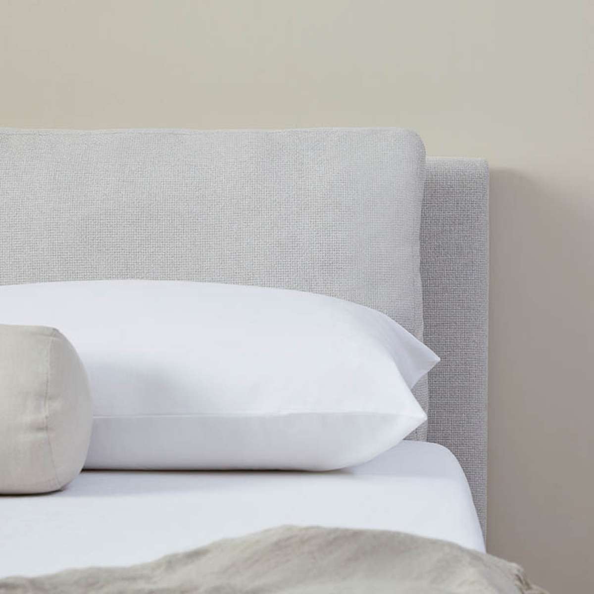 Reeve Cushion Queen Bed - Beige - Mocka New Zealand