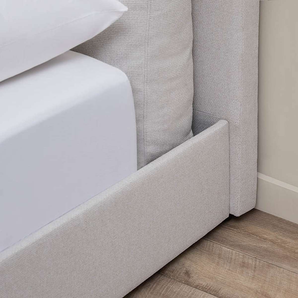 Reeve Cushion Queen Bed - Beige - Mocka New Zealand