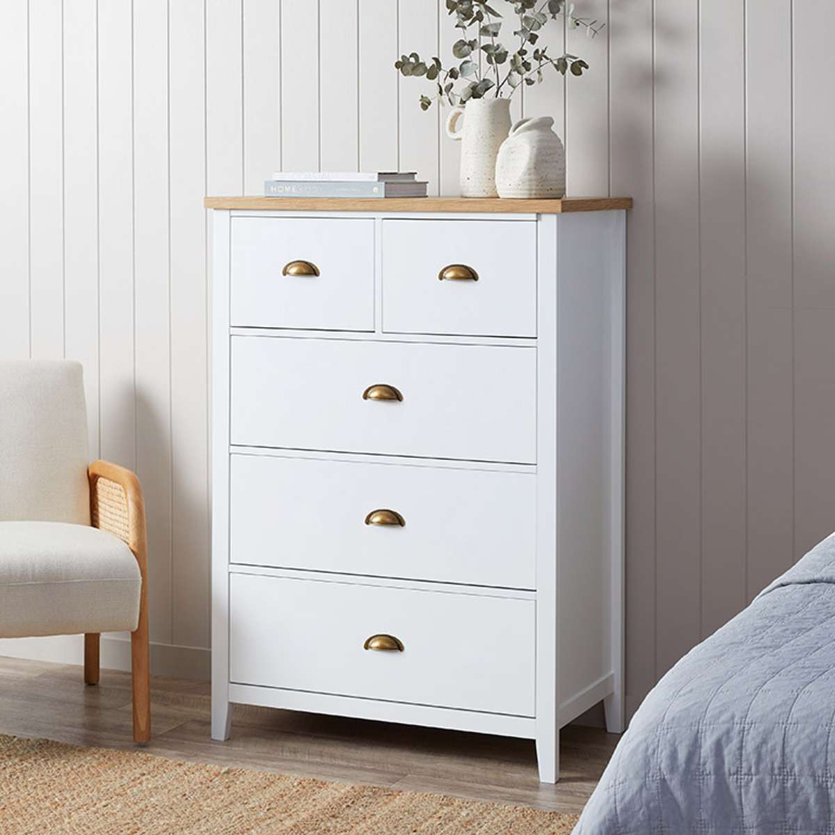 Hastings Tallboy - White/Natural - Mocka New Zealand
