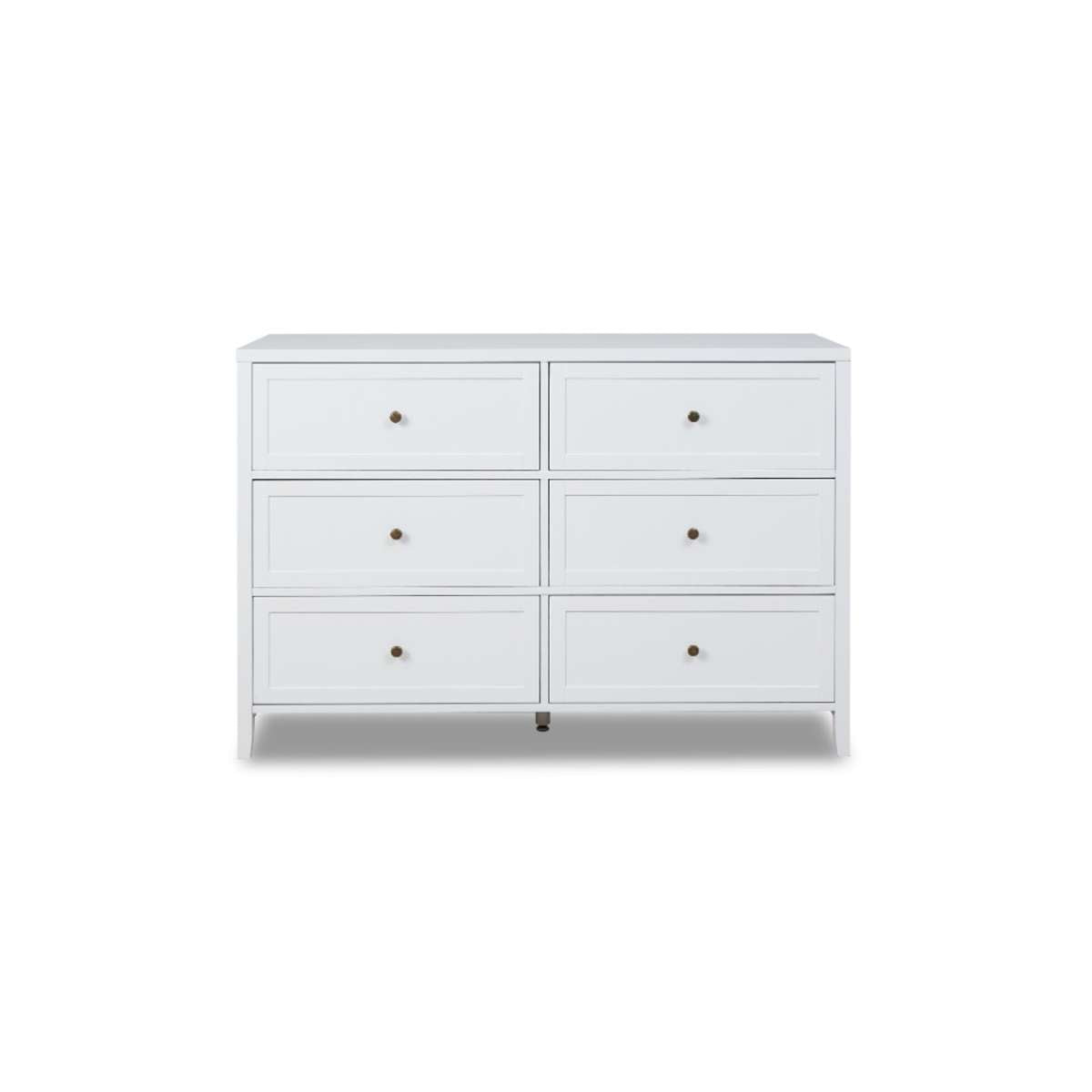 Cove Six Drawer - White - Mocka New Zealand