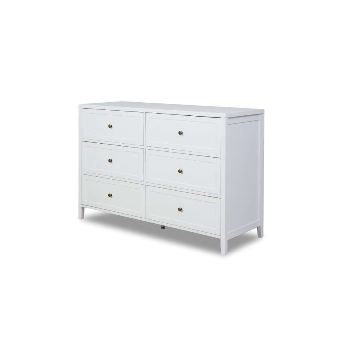 Cove Six Drawer - White - Mocka New Zealand