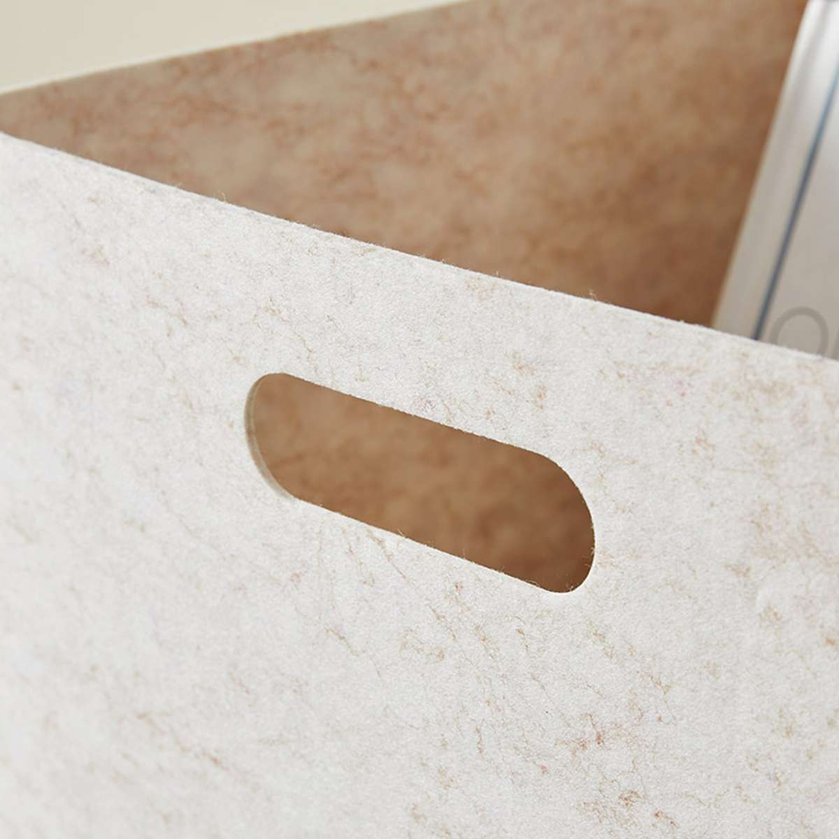 Felt Cube Basket - Biscuit - Mocka New Zealand