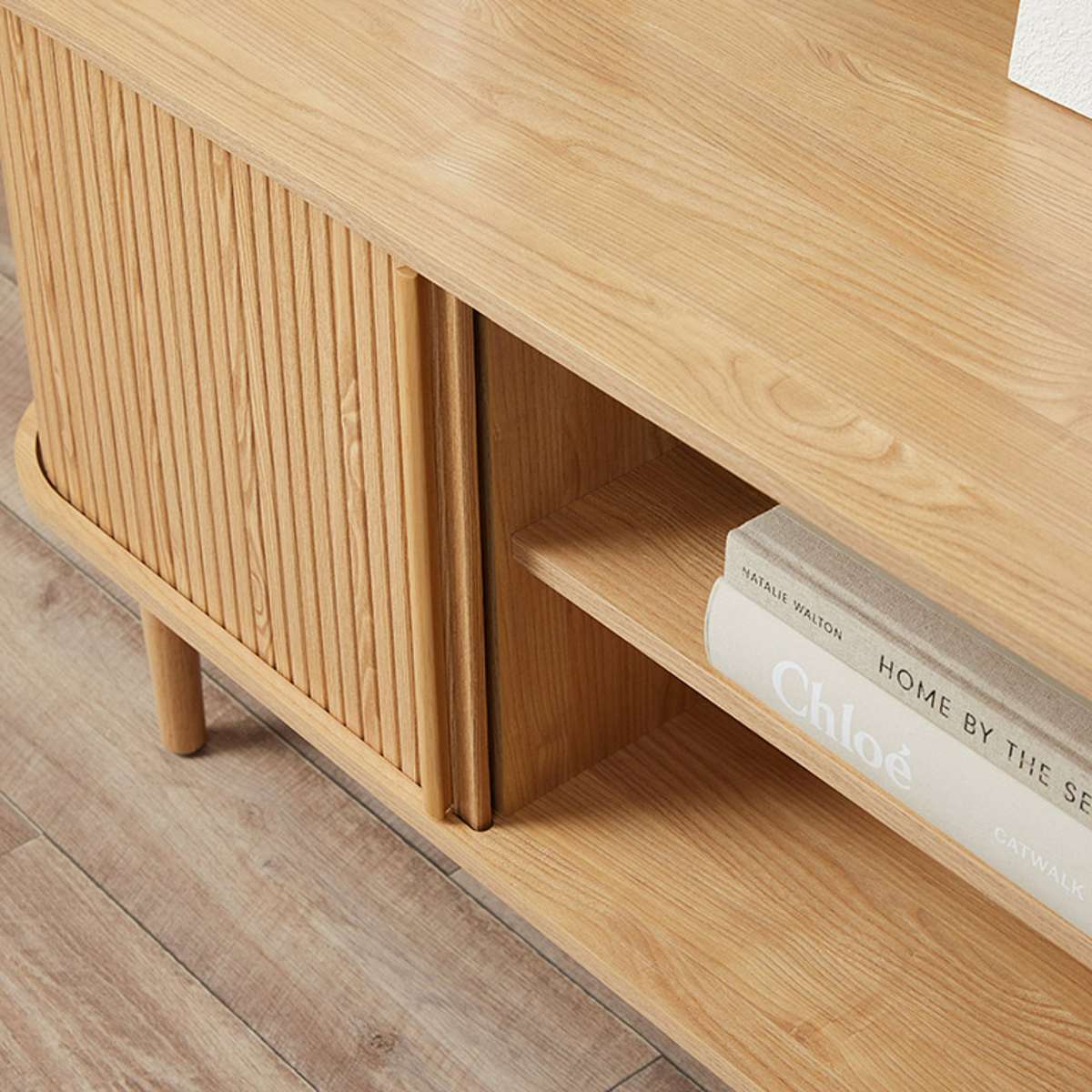 Maeve Entertainment Unit with Open Shelves - Natural - Mocka New Zealand
