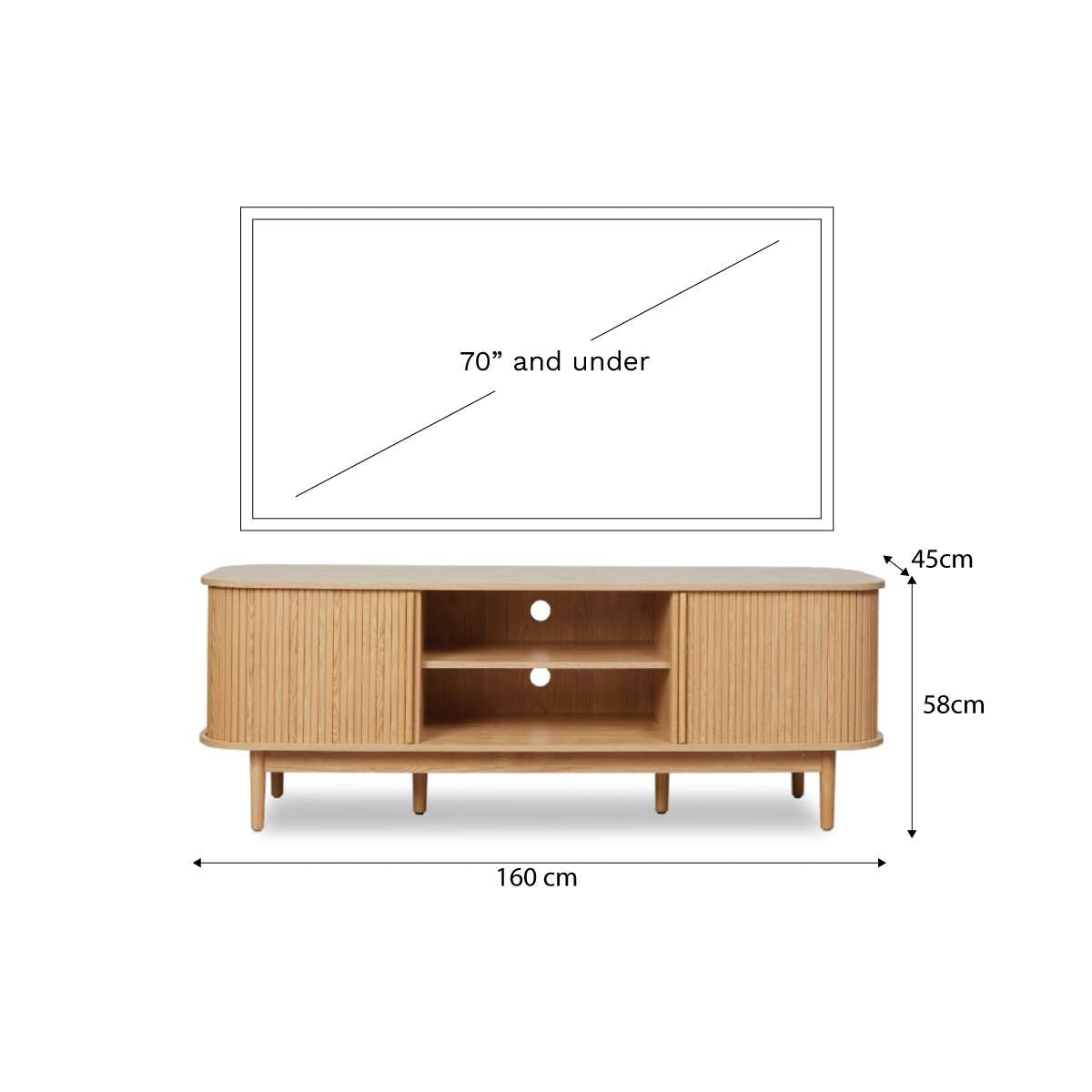 Maeve Entertainment Unit with Open Shelves - Natural - Mocka New Zealand