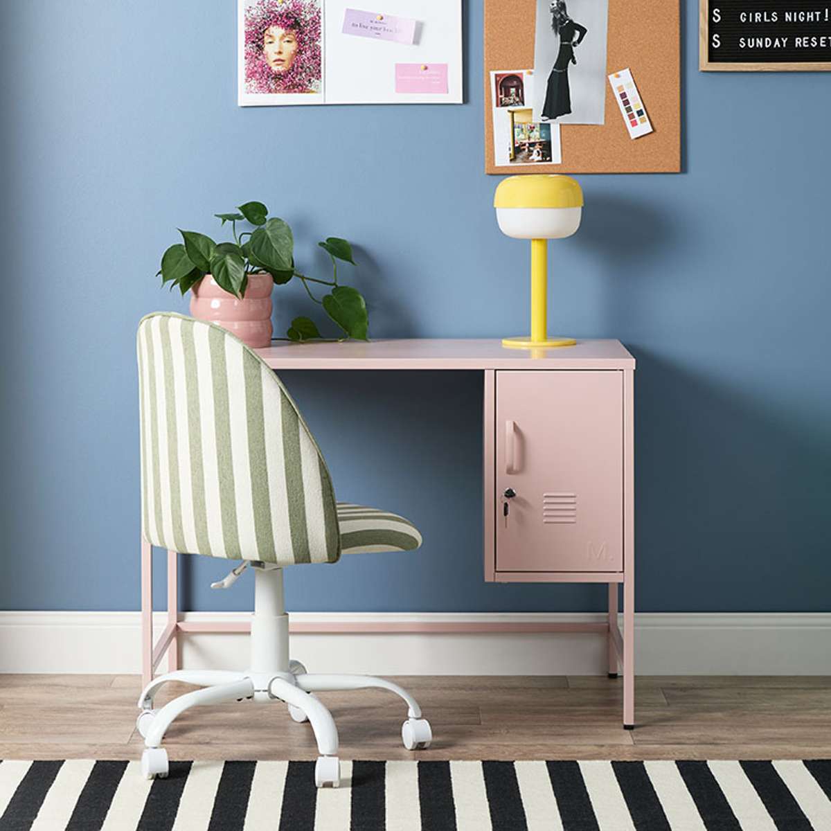 Nolan Office Chair - Green Stripe - Mocka New Zealand