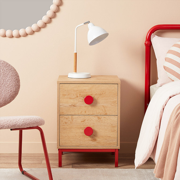 Spotty Bedside Table - Red - Mocka New Zealand