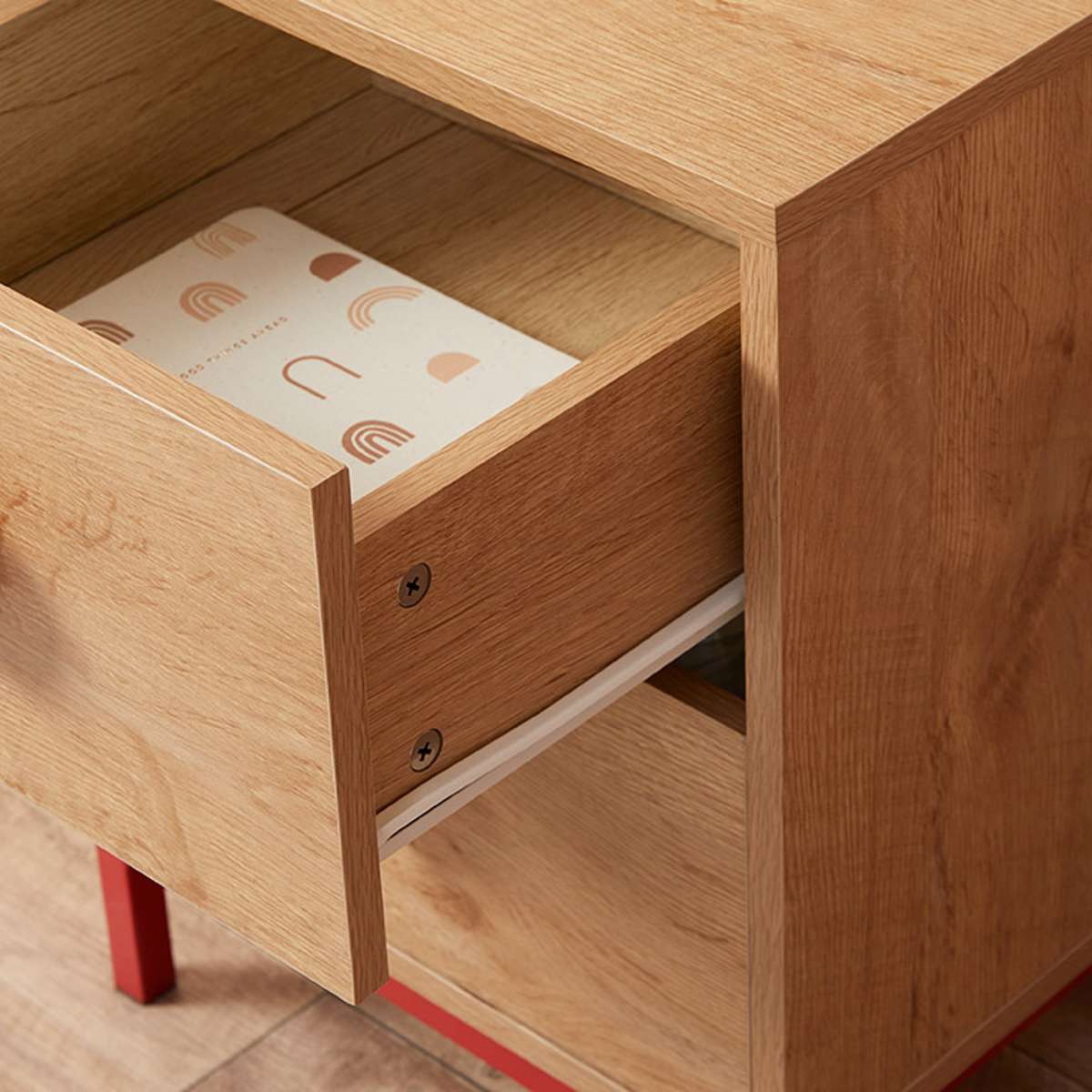Spotty Bedside Table - Red - Mocka New Zealand