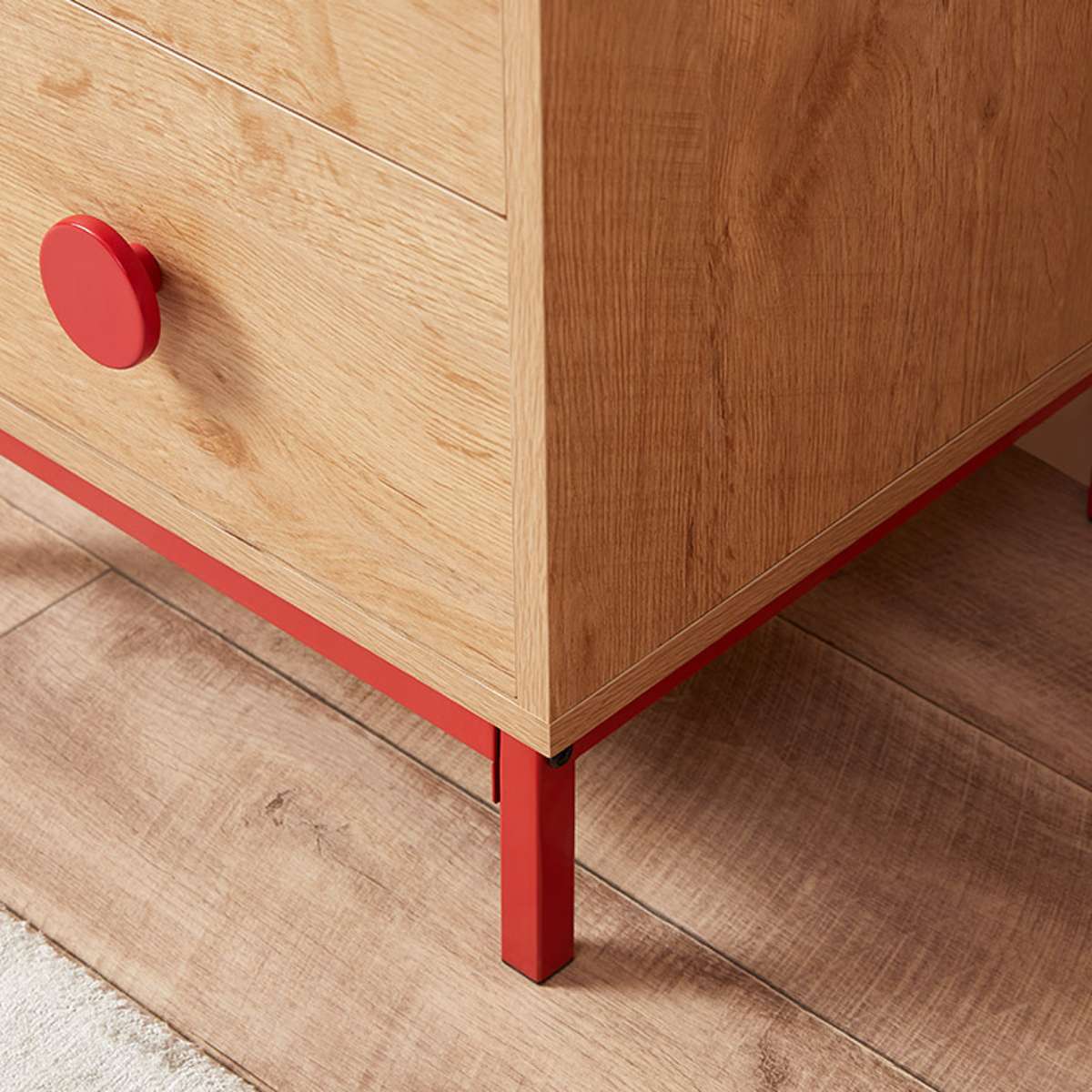 Spotty Bedside Table - Red - Mocka New Zealand