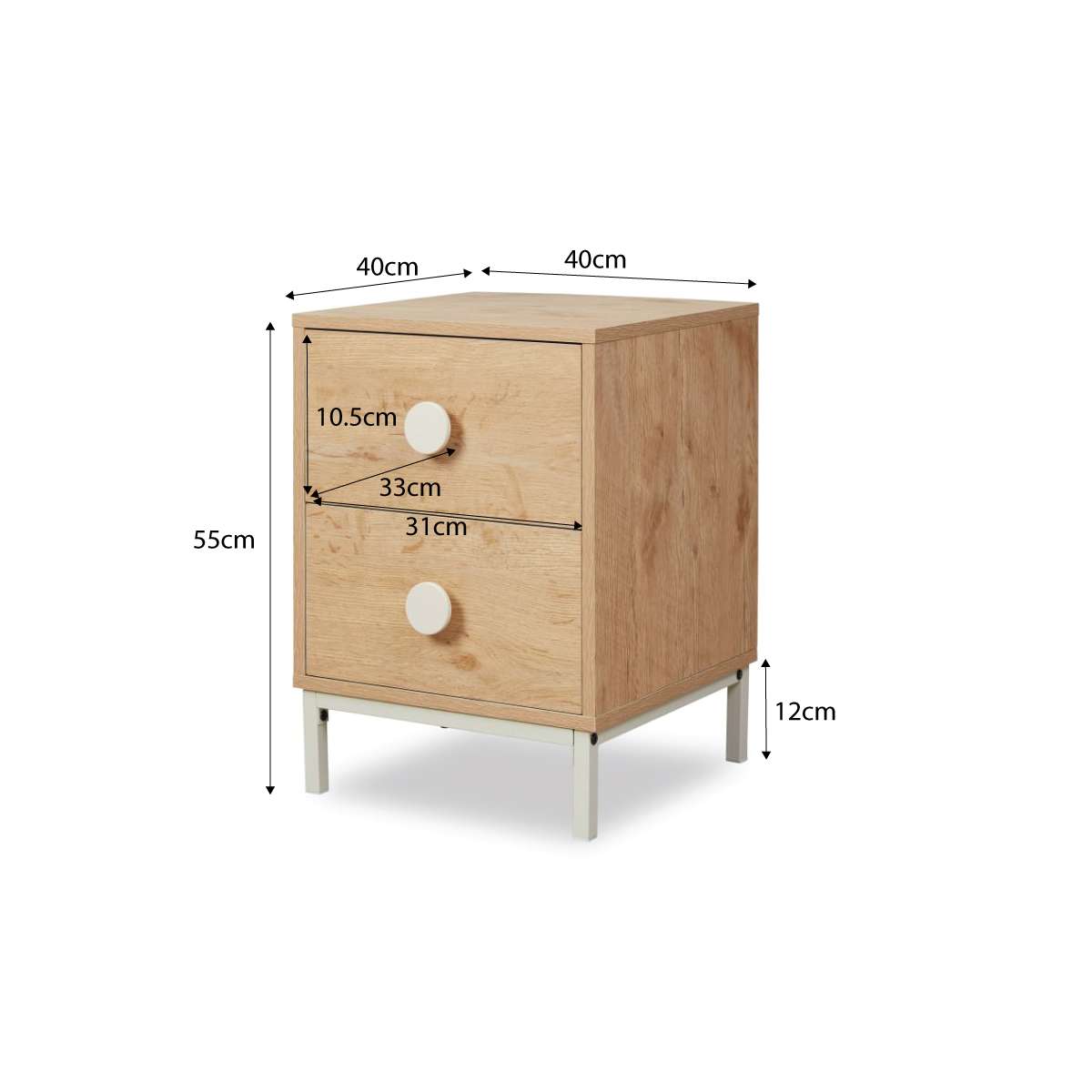 Spotty Bedside Table - Cream - Mocka New Zealand
