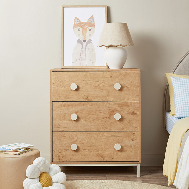 Spotty Tallboy Cream - Kids' Room Storage Solution | Mocka