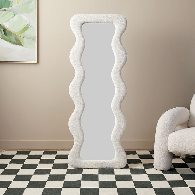 Wiggly Mirror - White Teddy - Mocka New Zealand