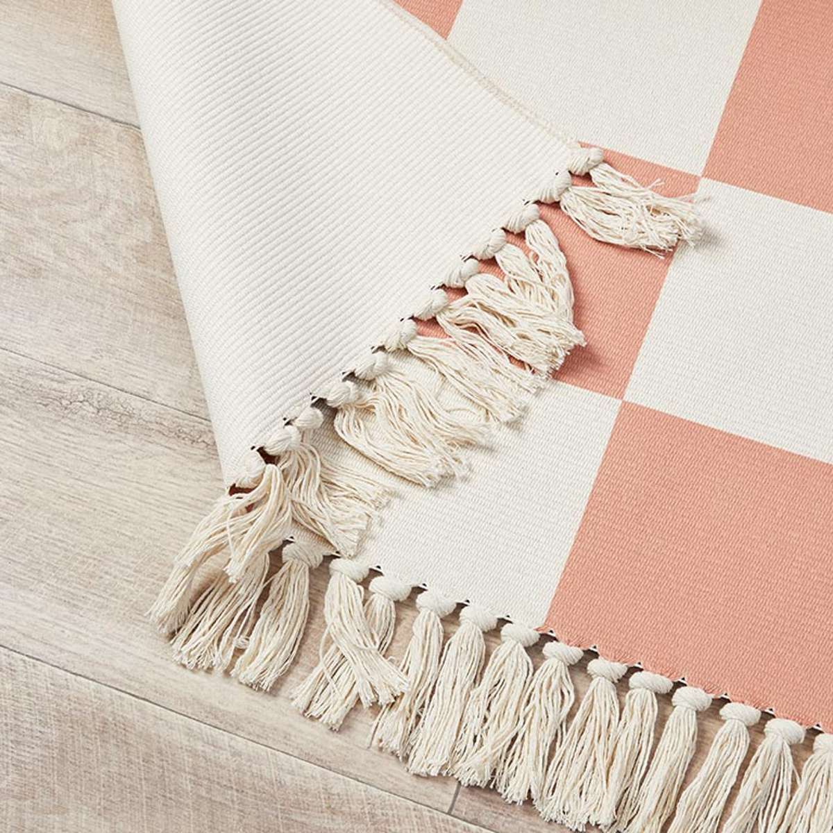 Kobie Checkerboard Rug - Rust - Mocka New Zealand