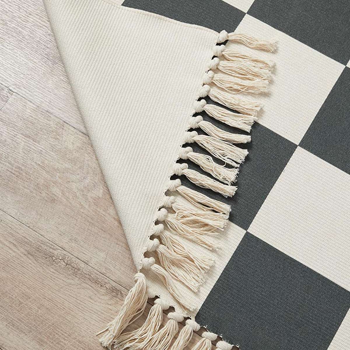 Kobie Checkerboard Rug - Khaki - Mocka New Zealand