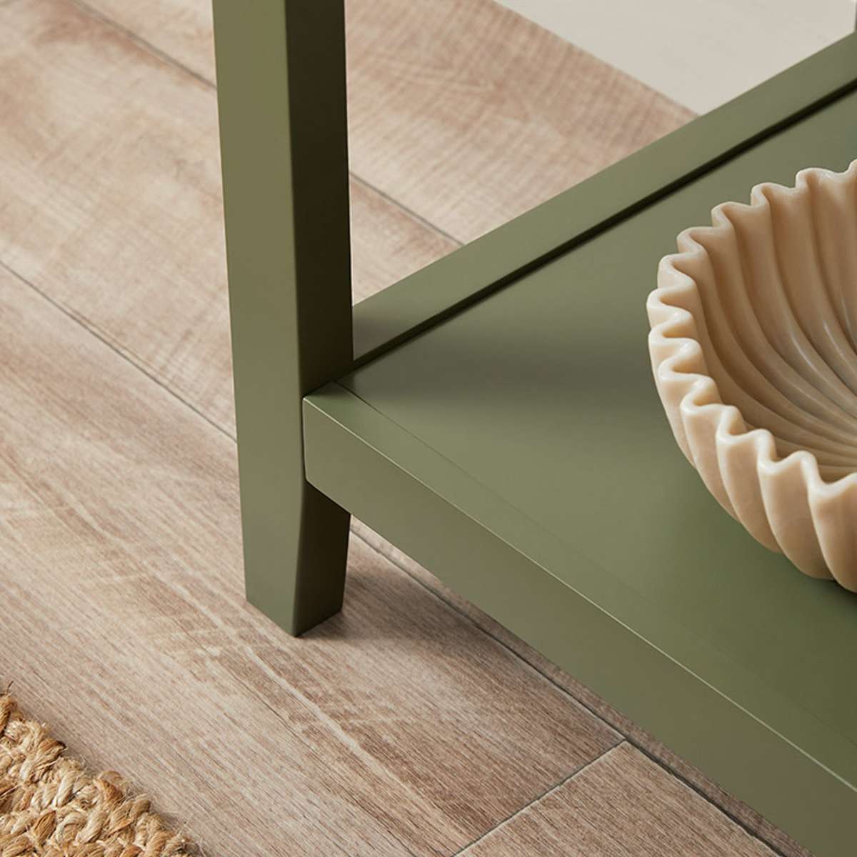 Hastings Bedside Table - Olive Green/Natural - Mocka New Zealand