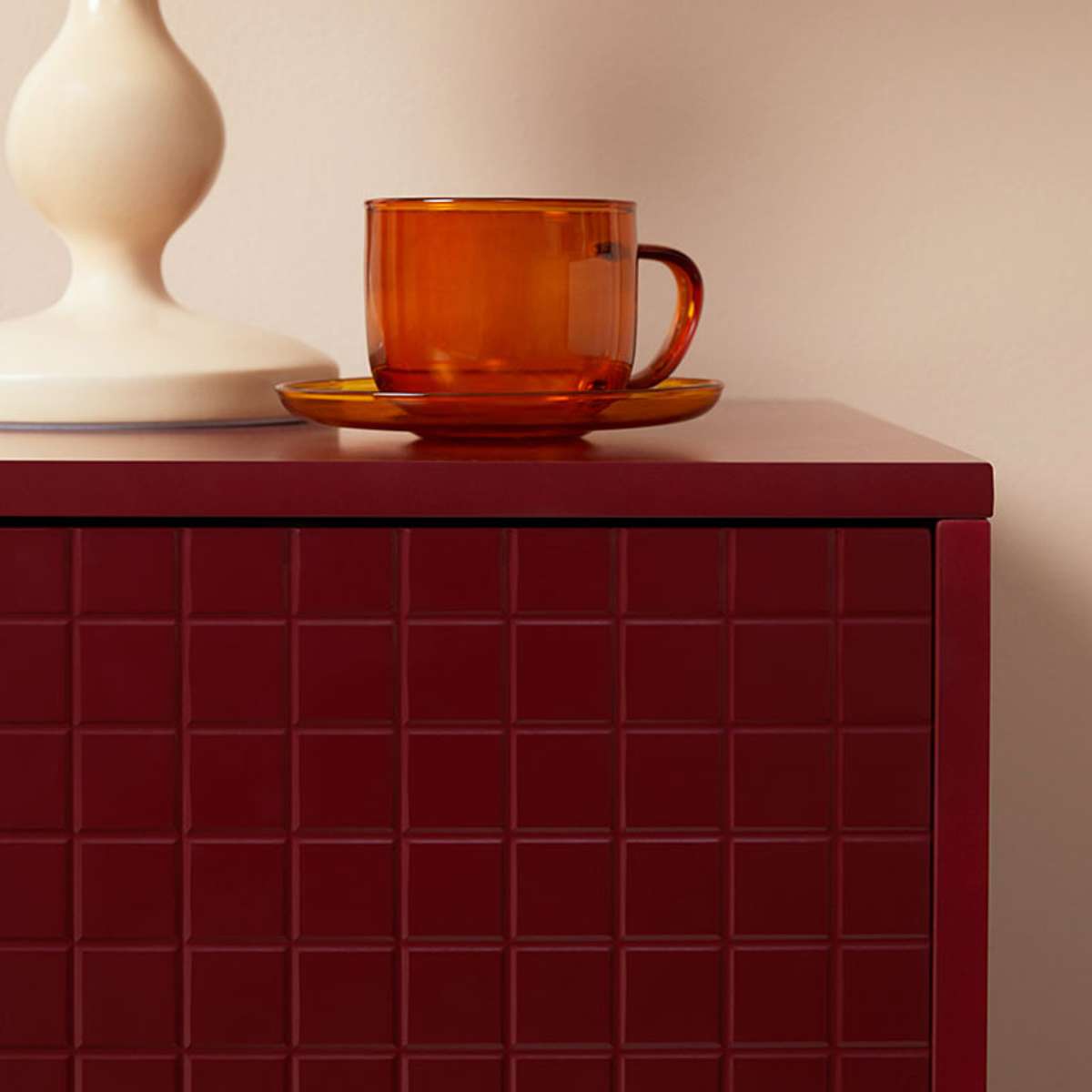 Amos Checkered Bedside Table - Shiraz - Mocka New Zealand